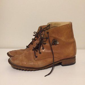 Vintage Leather Lace-Up Boots